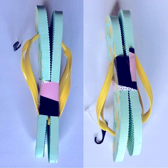 3/$15 LEMONS Flip Flops Sandals Yellow Small Size 5 / 6 Women’s NEW - Picture 6 of 15